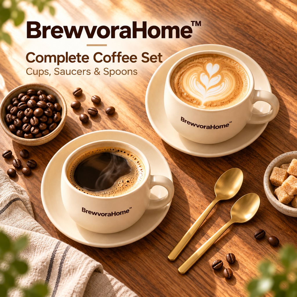 BrewvoraHome™ Ceramic Coffee Cup Set