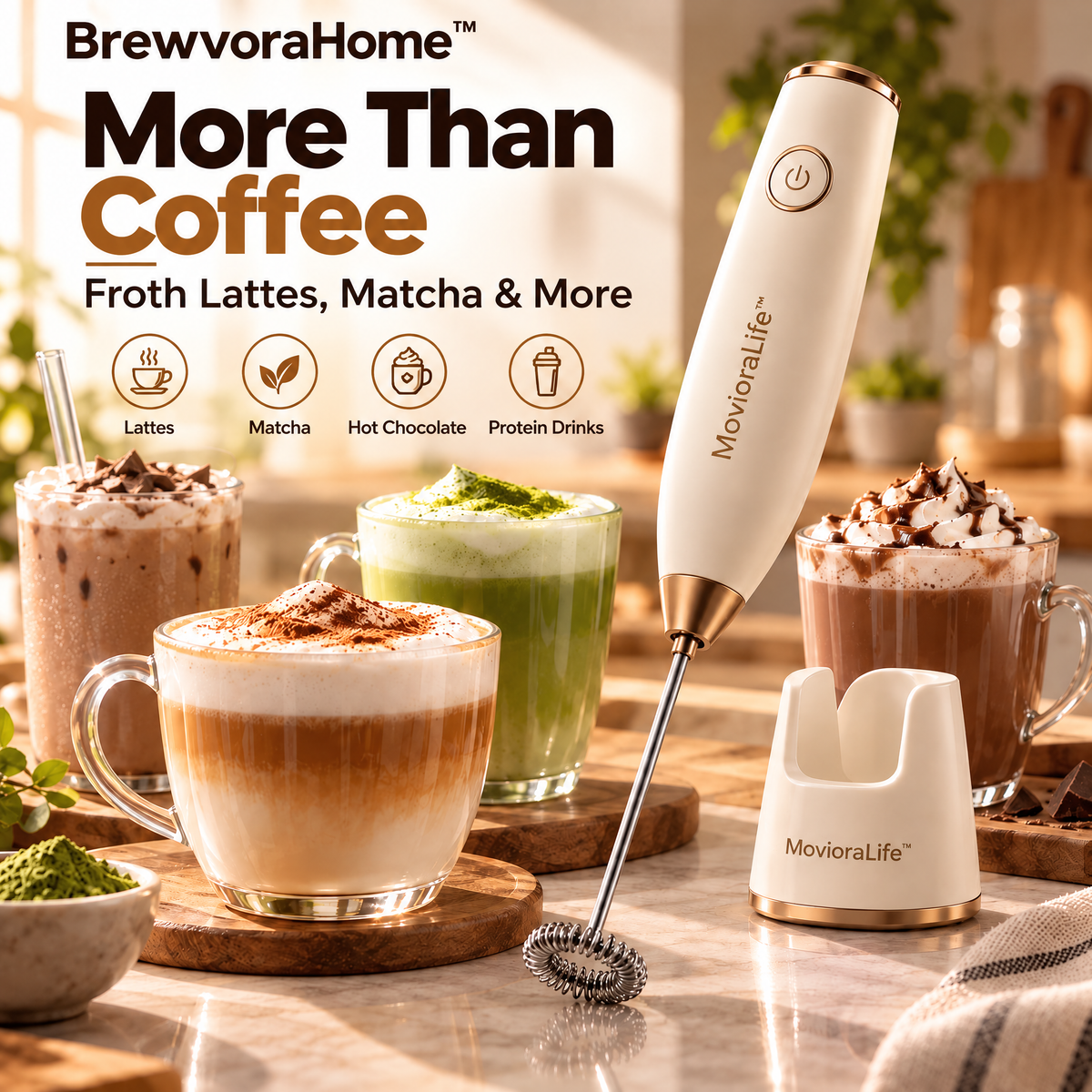 BrewvoraHome™ Electric Milk Frother