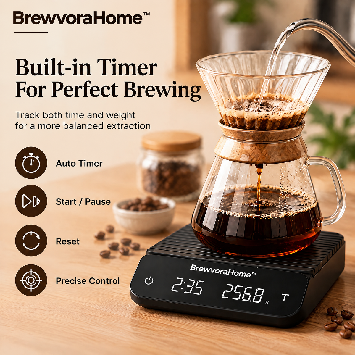 BrewvoraHome™ Digital Coffee Scale