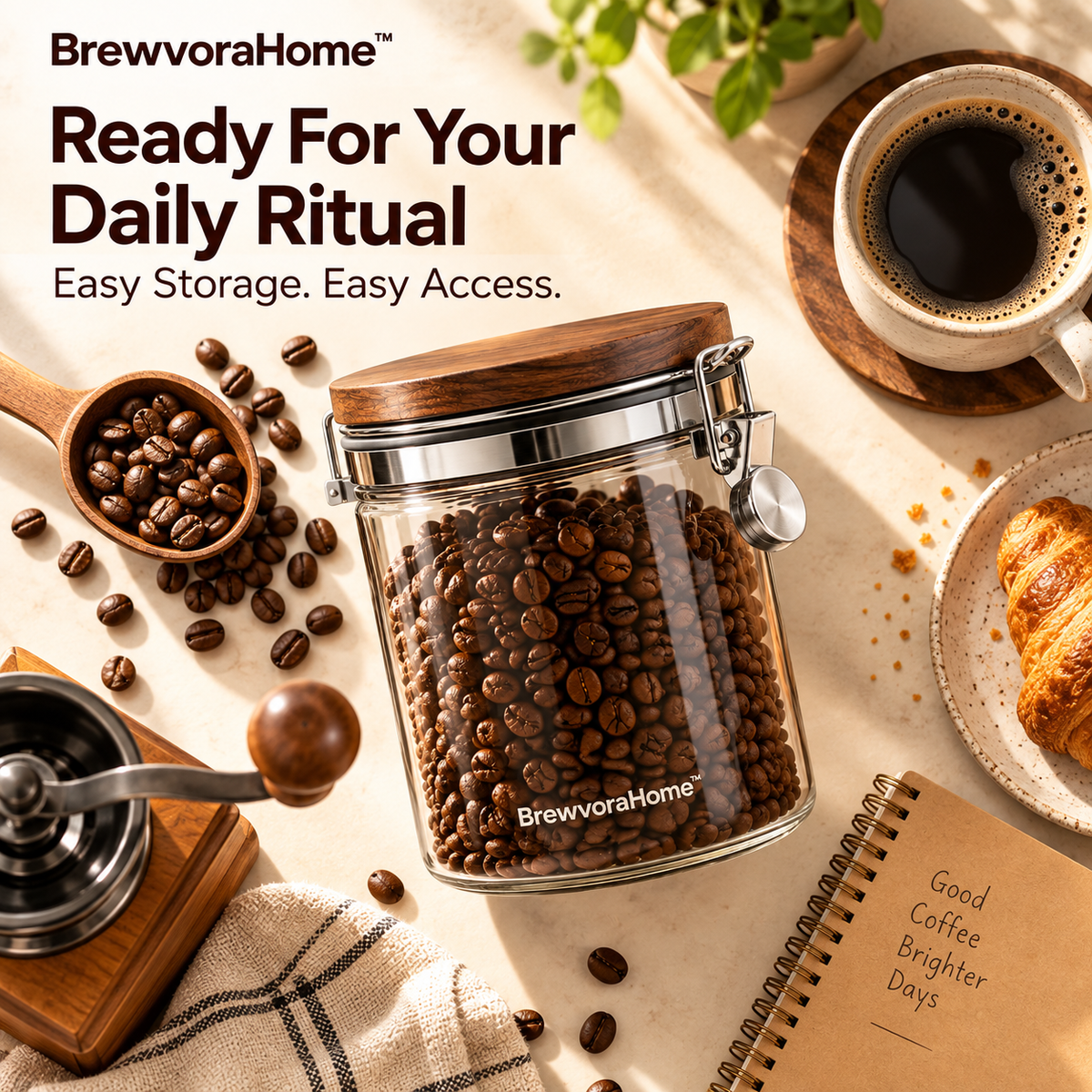 BrewvoraHome™ Coffee Bean Storage Container
