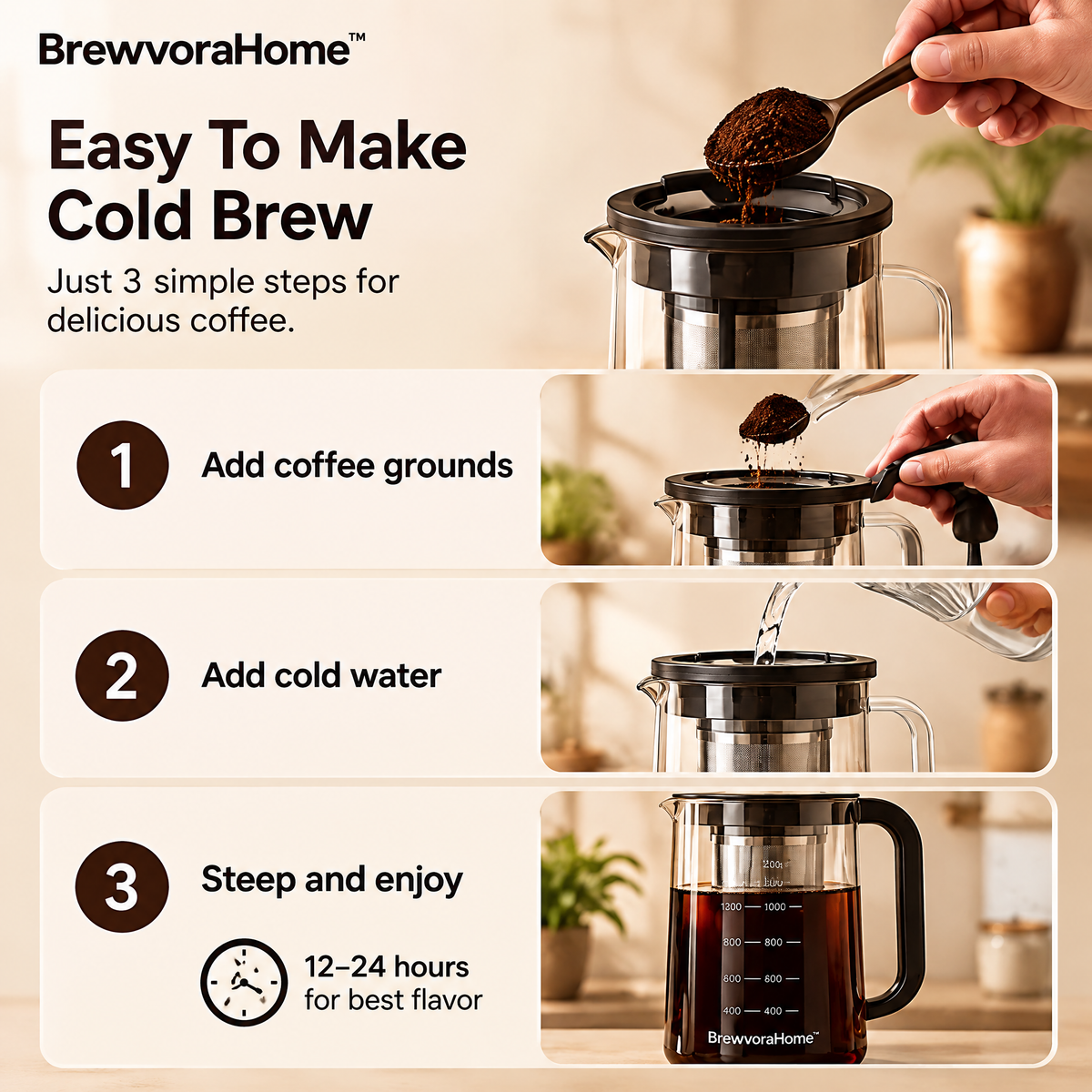 BrewvoraHome™ Cold Brew Coffee Maker