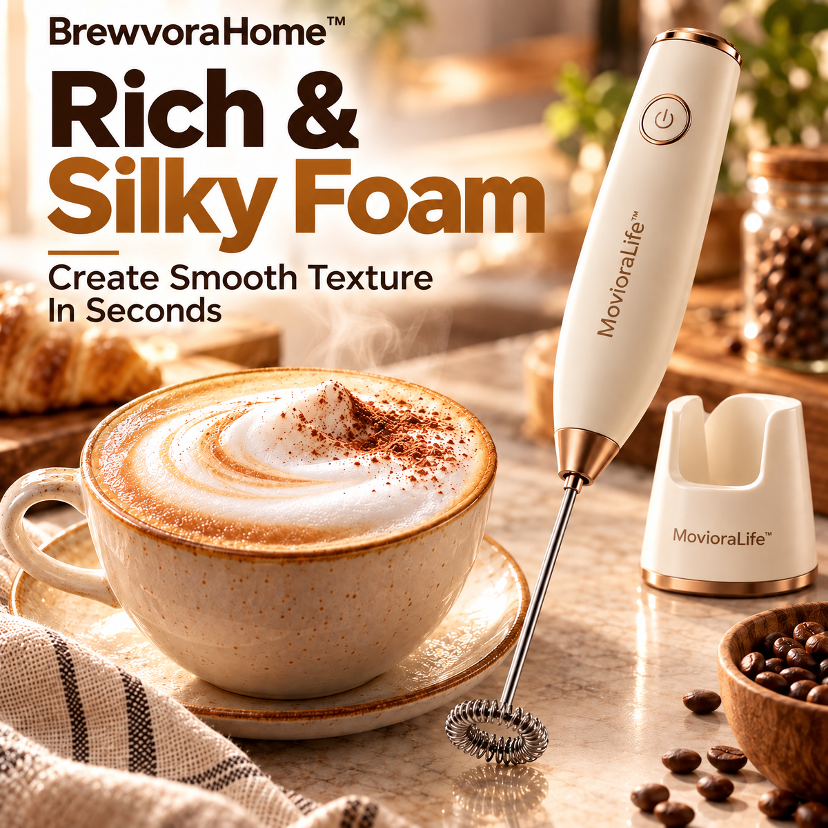 BrewvoraHome™ Electric Milk Frother