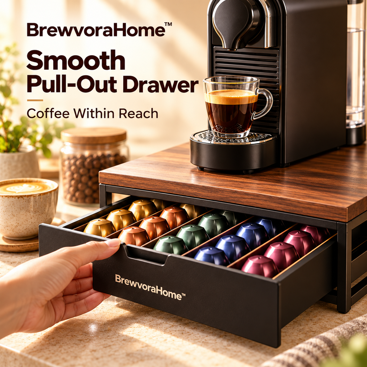 BrewvoraHome™ Coffee Capsule Storage Drawer